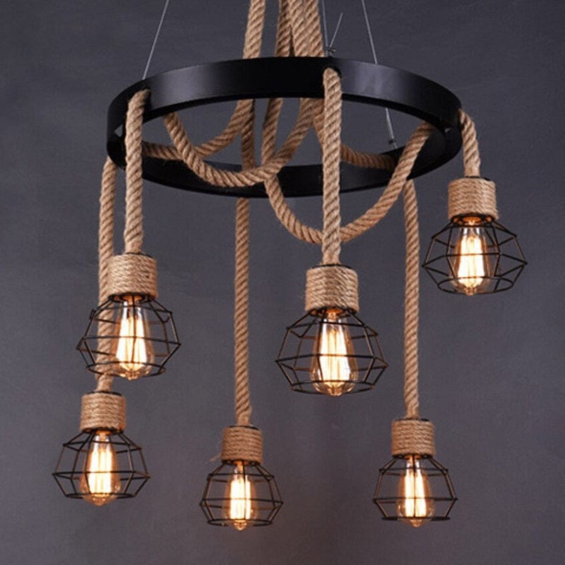 Montana - Vintage Hemp Rope Chandelier