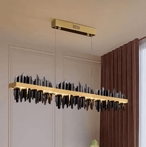 Morth Modern Drip Wave Gold Bar Chandelier