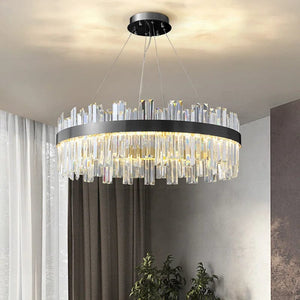 Munire Mae - Luxury Round Crystal Chandelier Compatible with Living Room