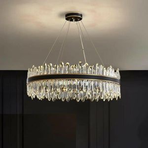 Nathan - Minimalist Atmospheric Black Crystal Chandelier