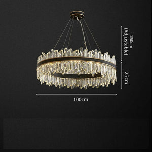 Nathan - Minimalist Atmospheric Black Crystal Chandelier