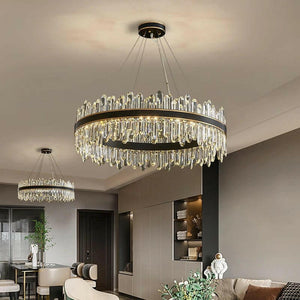 Nathan - Minimalist Atmospheric Black Crystal Chandelier