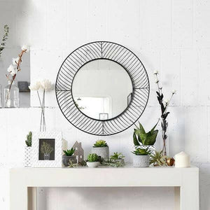 Nicolina - Round Iron Frame Mirror | Bright & Plus.