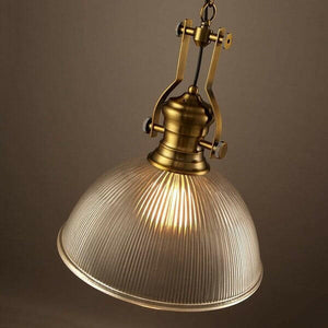 Brisell - Vintage Dome Pendant Lamp with Ribbed Glass | Bright & Plus.