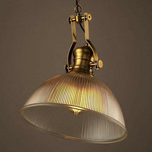 Brisell - Vintage Dome Pendant Lamp with Ribbed Glass | Bright & Plus.