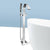 PureFlo Freestanding Floor Mount Tub Filler with Hand Shower - Brass Chrome/Black