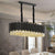 Rectangle Kitchen Island Black Crystal Chandelier