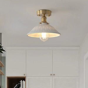 Ryota - Japanese Brass Ceramic Ceiling Lamp