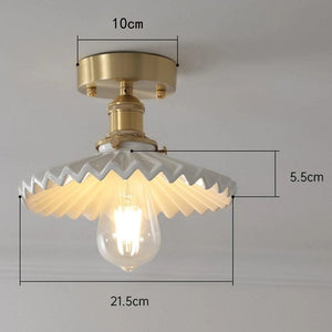 Ryota - Japanese Brass Ceramic Ceiling Lamp