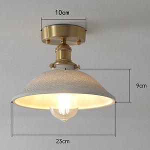 Ryota - Japanese Brass Ceramic Ceiling Lamp