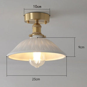 Ryota - Japanese Brass Ceramic Ceiling Lamp