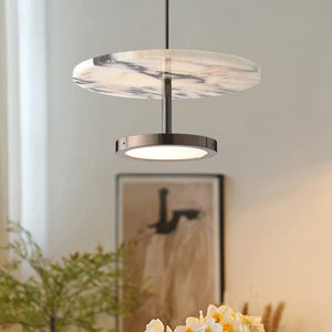 Sander - Round Natural Stone Pendant Light