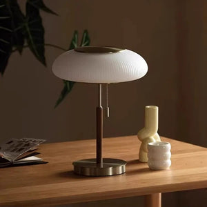 Scandinavia Vintage Table Lamp White Glass Desk Light