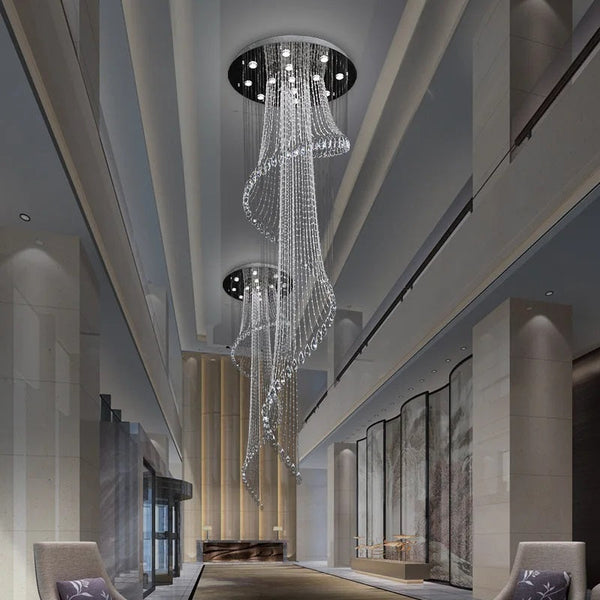 Skol - Modern Spiral Crystal Staircase Ceiling Lamp