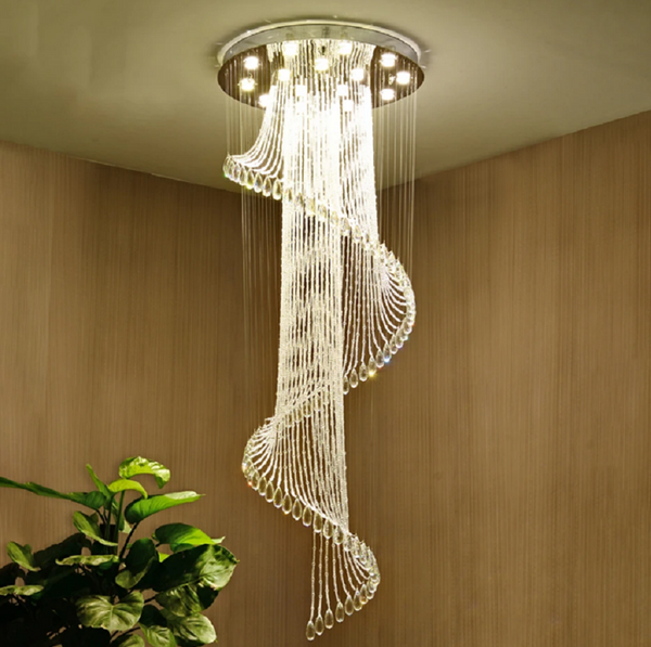 Skol - Modern Spiral Crystal Staircase Ceiling Lamp