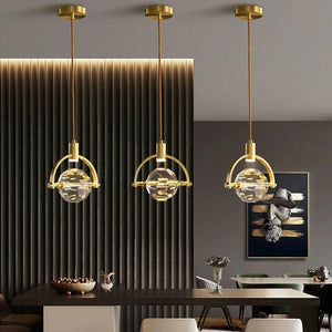 Strom - Brass Crystal Hanging Light Fixture Modern Luxury