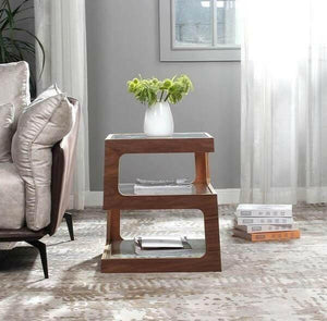 Thierry - Three Tier Walnut End Table | Bright & Plus.