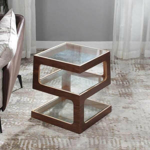 Thierry - Three Tier Walnut End Table | Bright & Plus.