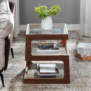 Thierry - Three Tier Walnut End Table | Bright & Plus.