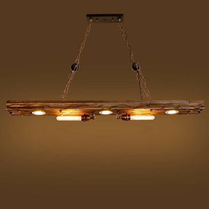 Tiziano - Rustic Wood 5-Light Industrial Pendant Ceiling Light