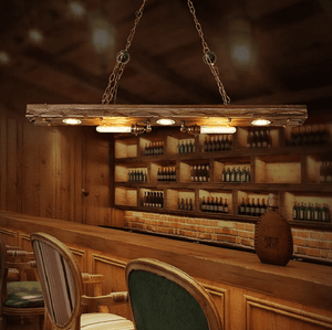 Tiziano - Rustic Wood 5-Light Industrial Pendant Ceiling Light