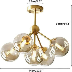 Vag - Modern LED chandelier with metal base and glass globes