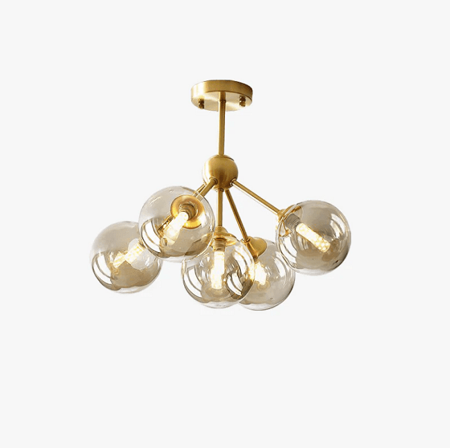 Vag - Modern LED chandelier with metal base and glass globes