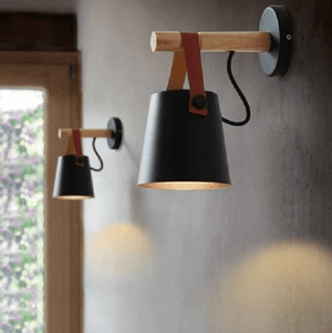 Wooden Lantern Nordic Hanging Wall Lamp | Bright & Plus.