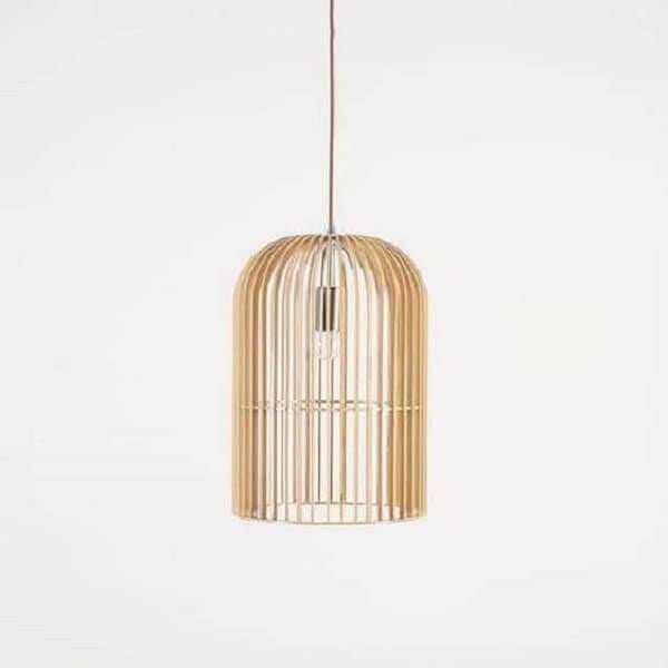 Wooden bird cage pendant light | Bright & Plus.