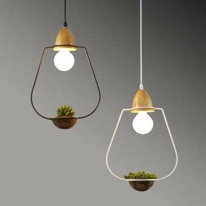 Zox - Modern Nordic Iron Pendant Planter Lamp | Bright & Plus.