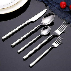 Aldomara Bamboo Gold/Silver Flatware | Bright & Plus.