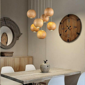 Alessio - LED Wooden Ball Pendant Lamp