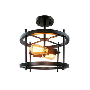 Alper - Retro 2-Light Semi Flush Mount Ceiling Light