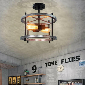 Alper - Retro 2-Light Semi Flush Mount Ceiling Light