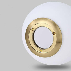 Althar - 3/2 Light White Glass Ball Pendant Light in White Glass and Gold Brass