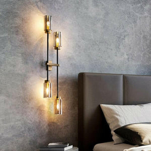 Althar - Gray Glass and Copper Wall Lamp