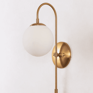 Art deco milk glass ball wall light | Bright & Plus.