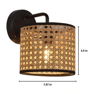 Astri -  Rattan Shade & Metal Wall Lamp