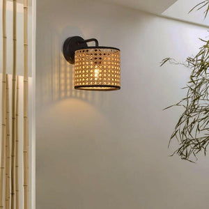 Astri -  Rattan Shade & Metal Wall Lamp