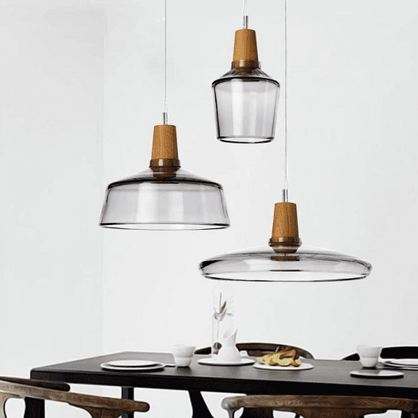 Bentte - Glass With Wooden Top Light | Bright & Plus.