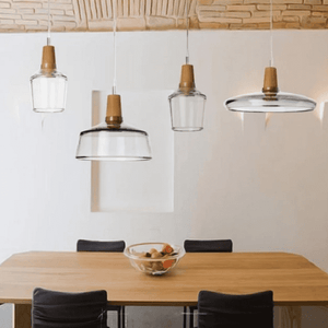 Bentte - Glass With Wooden Top Light | Bright & Plus.