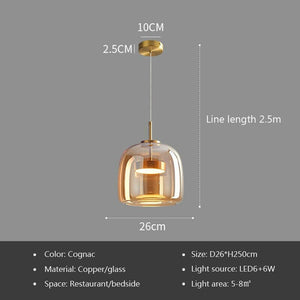 Berthold - Nordic Design Luxury Glass Pendant Light with LED Technology