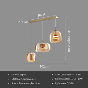 Berthold - Nordic Design Luxury Glass Pendant Light with LED Technology