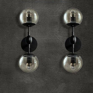 Bhatte - Double Globe Clear Glass Sconce