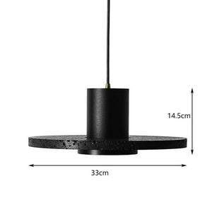 Black Volcanic Stone Pendant Light Minimalist