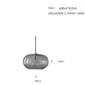 Bluma - Suspension Lamp with Round Glass Lampshade