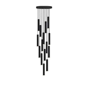 Burke - Chandelier LED Warm Light Black Long Tube