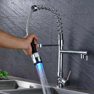 Carylon - LED Kitchen Spring Deck Mounted Faucet | Bright & Plus.