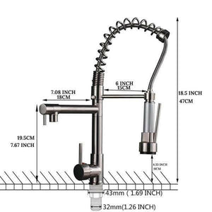 Carylon - LED Kitchen Spring Deck Mounted Faucet | Bright & Plus.