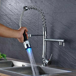 Carylon - LED Kitchen Spring Deck Mounted Faucet | Bright & Plus.